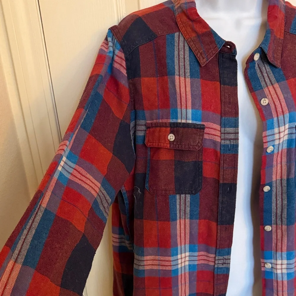 Mossimo Supply Co. Red and Blue Plaid Shirt - Picture 2 of 5